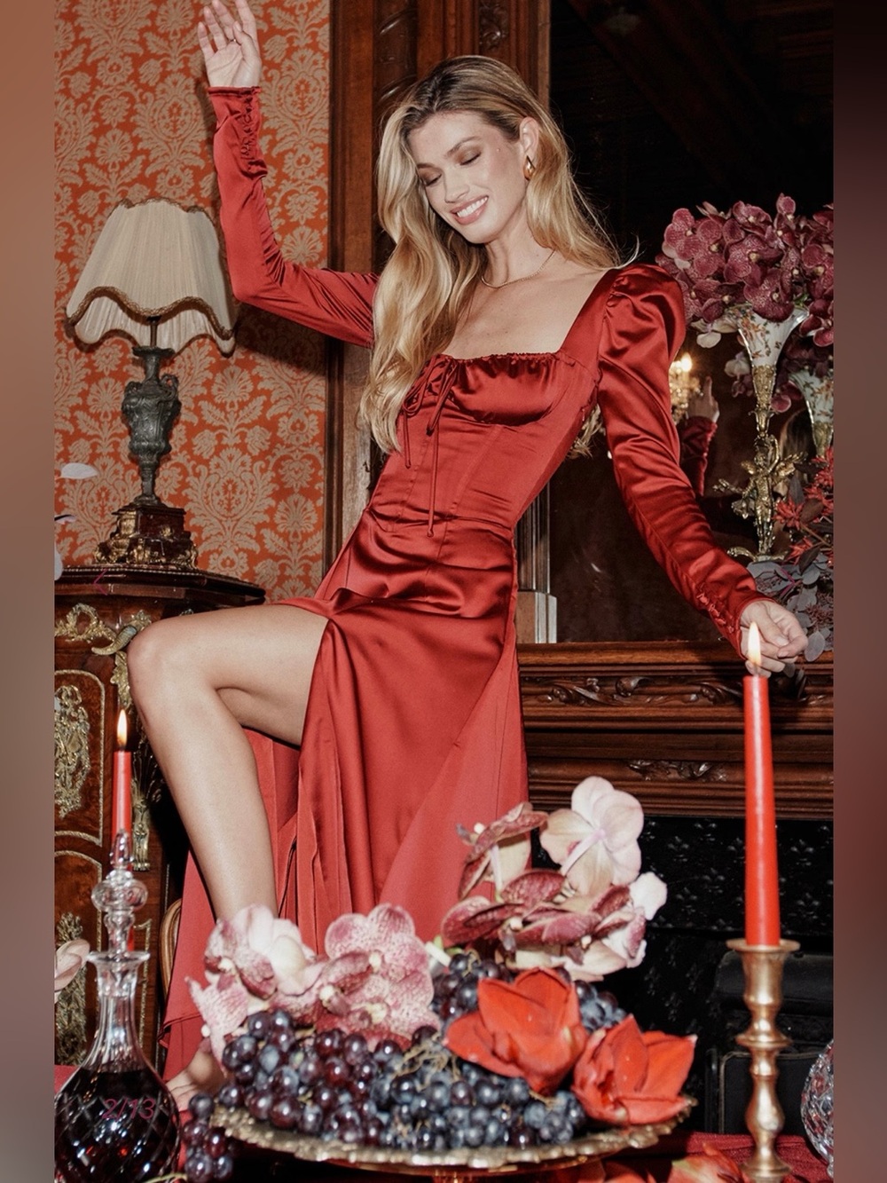 House of CB SEBILLE Ruby Corset Midi Dress